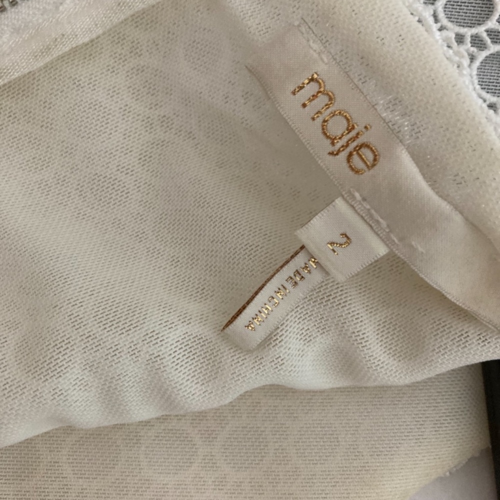 Maje white crochet and grommet dress  Maje Size 2 which equals a 38 or M - Picture 7 of 8